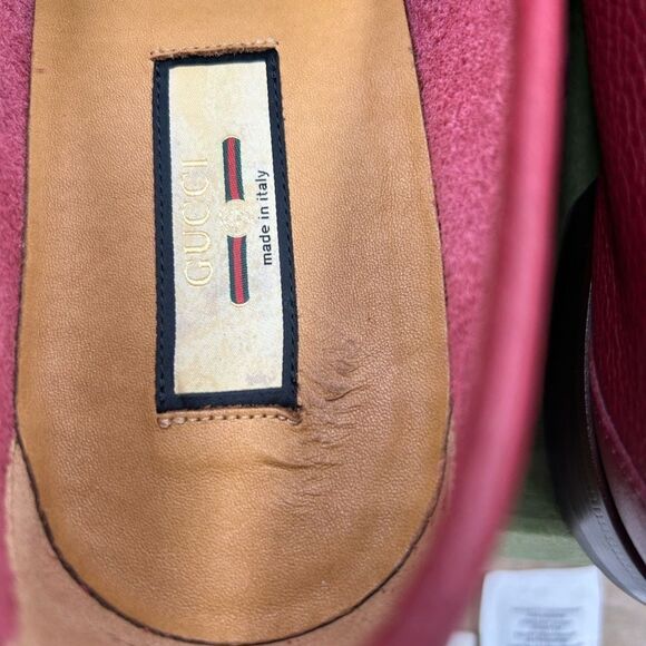 Men’s Gucci, leather, web horse bit loafers size 13 made in Italy - Picture 7 of 10